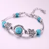 Charm Armbanden Retro Eenvoudige Stalen Bal Turquoise Vlinder Kralen Armband Europese En Amerikaanse Voor Vrouwen