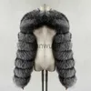 Women's Jackets BEIZIRU Women Real Raccoon Fur Fox Silver Fox Red Fox One Sleeve Two Sleeve Lenght 60CM fur coat Naked Fashion J230810