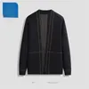 Herrtröjor 2023 Mens Long Sleeve Cardigan Knappar Casual koearn stil stickad tröja fast färgfickor varma rockar toppar jackor c80