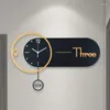 Wall Clocks Modern Pendulum Clock Office Quartz Orange Living Room Watch Stylish Unique Wanduhr Interior Design