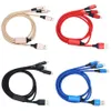 1.2m 3 in 1 Cell Phone Charging Cables For Huawei Samsung Micro USB Type C Charger Cord Line Wire