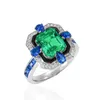 RATERS RINGS WOMIN S925 Silver Emerald Lab Gems Gems Square Square Ring Evening Party Jewelry Weddnig