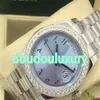 Orologio da uomo di alta qualità quadrante blu chiaro Arabia numeri scala moda orologi da polso con diamanti orologio meccanico completamente automatico220M