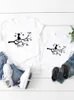 Dopasowanie rodziny graficzna koszulka koszulka tee cat zwierzę urocze dziecko dziecko ubranie chłopiec dziewczyna mama mama ubrania rodzina pasują do strojów R230810