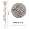 New Baby Pacifier Clip Chain Personalized Name DIY Star Wooden Silicone Teethers Dummy Nipple Holder Clips Teething Toy