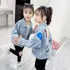 Jackor Flower Girls Denim Coat Children Spring Jacket For Clothing Kids Jean Fashion Outwear TZ484 230810