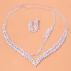 Bröllopsmycken set Stonefans Luxury Zircon Necklace Earring Armband Set For Women Accessories Crystal Bridal Banket Gifts 230809