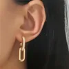 Högkvalitativ uttalande örhänge Retro Micro Inlaid Zircon Geometric Earrings Paper Clip Link Earring Pendant Smycken Tillbehör