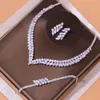 Bröllopsmycken set Stonefans Luxury Zircon Necklace Earring Armband Set For Women Accessories Crystal Bridal Banket Gifts 230809