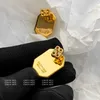 Stud B Super Flash Square Earrings Luxury Trendy Jewelry Fashion Accessories Custom 24K Gold Plated 230809