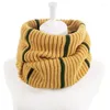 Bandanas Women Warm Scarf Winter Cashmere Fashion Knitted Infinity Men Neckwarmer Circle Ring Soft Solid Color Couples