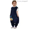 Pajamas saco de dormir para bebés con pies de manta portátil en primavera y verano con piernas con saco de dormir de algodón adecuado para mono de niños pequeños Z230811