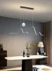 Chandeliers Modern Bend Bulb LED Ceiling Chandelier Luxury Home Personality Decor For Dinning Room Kitchen El Table Bar Long Hanging Lamp