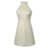 Casual Dresses Sommarkväll Kort för kvinnor Elegant Luxury Glitter Sexig ärmlös Slim Mini Party Mujer Vestido Fiesta Wedding Guest