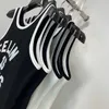 Women's T-Shirt designer 2022 Patchwork Embroidery Letter 16 Black and White Contrast Tank Top with Elastic DQXV