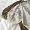 Damskie bluzki vintage koronkowe plisowane plisowane oczki luźne luźne luźne koszulę luksus elegancki wiktoriański edwardia rococo elegancka bluzka