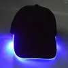 Top Caps Unisex LED Işık Kapağı Beyzbol Aydınlık Optik Fiber Zirve Sahnesi Yanıp Sönen Hip-Hop Parlak Parıltı Karanlık Spor Şapkası