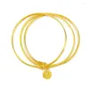 Armreif Otris Sansheng III Yue Nansha Gold Armband Nuzhen Charakter Lotus Dünn Mehrere Ringe Paar Mode