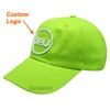 Kapity kulowe niestandardowa naklejka baseball martwa kapelusz unisex dzieci dorosły miękka ręka poczucie nieustrukturyzowanego zielonego koloru regulowanego rozmiar bawełniany tatę czapkę