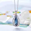 Pendant Necklaces TKJ European And American Fashion New S925 Silver Necklace Fashion Simple And Versatile Creative Crystal Flower Clavicle Chain