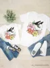 Family Matching Outfits Cat Plant Trend Lovely Clothing Women Kid Son Child Summer Family Matching Outfits Mom Mama Mother Tshirt Tee T-shirt Clothes R230810