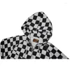 Heren Hoodies BOB DONG Motorfiets Zwart Wit Check Track Stijl TALON Zip Hoodie Vintage Jas Amekaji