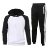 Felpe con cappuccio da uomo Reflective Sportswear Sets Uomo Patchwork Hip Hop Tuta da uomo Felpa da uomo Pantaloni sportivi Streetwear 2 pezzi Mens Sweat