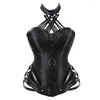 Women's Shapers Gothic Bra Hanging Neck Chest Bone Coat 11 Steel Side Zipper Tight Waist Court Bodysuit Strapless Shapewear Medieval