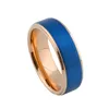 Band Rings mens wedding bands blue rose gold plated Tungsten ring USA style love alliance anniversary promise couple rings for male men