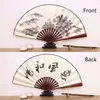 Chinese stijlproducten 10 inch Vintage Chinese handventilator Imitatie Mahonie Bamboe Zijde Vouwventilator Oude Tang Hanfu Cosplay Dansventilator Woondecoratie