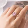 Rings di cluster di fascia alta di fascia alta ovale vuota imitazione rosa tormalina Treasure anello aperto Fashion Fashi