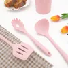 Cooking Utensils Food Grade Pink Silicone Kitchenware Spatula Soup Spoon Brush Scraper Nonstick Pan Storage Bucket Kitchen Cookware 230809