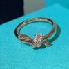 Marka Charm Gu Ailings Aynı Knot Ring Womens S925 STERLING Gümüş Niş Tasarım Basit Işık Lüks Elmas Kakma