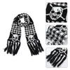 Scarves Scarf With Fringes For Men Black And White Skull Crossbones Knitted Scarf Imitation Wool Autumn Winter Stylish Skull 230810