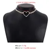 Choker Hollow Korean Sweet Love Heart Necklace For Women Multilayer Crystal Tennis Chain Party Wedding Jewelry