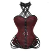 Women's Shapers Gothic Bra Hanging Neck Chest Bone Coat 11 Steel Side Zipper Tight Waist Court Bodysuit Strapless Shapewear Medieval