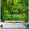 Tapestries groen bamboe bos natuur tapijt tapijtontwerp hout graan tapijtwand muur hangende woonkamer decoratie home decor boom muur r230812