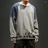 Heren Hoodies Lente Losse Ronde Hals Patchwork Sweatshirts Uitloper Mannen Korea Jeugd Jas Tops Herfst Sweatshirt Homme