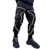 Men's Pants House Boy With Reflective Stripes Work Functional Wind Pleated Loose Casual