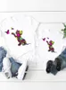 Familie bijpassende outfits Kat eenvoudige print vrouwen kind kind zomer moeder mama meisje jongen moeder tshirt tee T-shirt kleding kleding familie bijpassende outfits