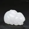 Kolye Kolyeleri Doğal Beyaz Yeşim Kolye Erkek Kadın Güzel Takı Gerçek Hetian Jades Nephrite 3d Charm Lucky Muska