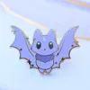 Pins Brooches Cartoon Moon Purple Bat Hard Enamel Pin Goth Creepy Bats Metal Brooch Accessories Kawaii Cute Animal Badge Jewelry HKD230807