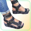 Sandaler Women Platform 2021 Bandana Casual Shoes Hook Loop Wedges Chunky Sandal High Heels Fashion Ladies Females9140011