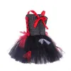 Girl s Dresses Scary Zombie Kids Halloween Costume Set Black Red Girls Tutu Dress Children Clothing Tulle 230810