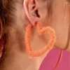 Hoop Earrings Fashion Plush Heart Simple Jewelry Exaggerated Dangle