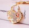 Keychains Heart Charm Cute Bell Purse Bag Pendant Car Key Ring Chain Ornaments Keyring Valentine's Day Girl Gift Keyfob
