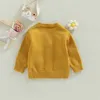 Jackets Kids Girls Sweater Long Sleeve V Neck Button Closure Flower Winter Warm Knit Cardigan R230810