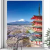 Гобелена вишневые цветы гора Фудзи японский стиль домашний декор гобелен мандала богемный украшение психоделическая сцена настенная гора йога коврик R230810