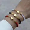 Strand Heart Star Flower Charm Bead Bracelet Women Classic Adjustable Colorful Rope For Jewelry Gift