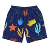 Men's Shorts Mens Swimwear Swim Trunks Beach Board Swimsuits Running Sports Surffing Coral Sea Star Anemone Quick